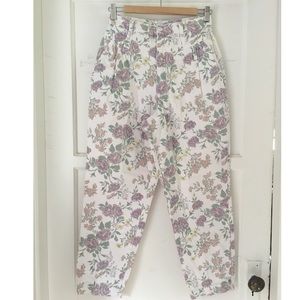 Vintage Cherokee Floral White High Waisted Jeans